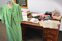 Mina always brought stacks of items with her to class, such as cookbooks, textiles and sketches.