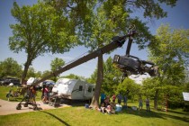 Tyler Wentworth and the the  dphilms crew filming at a campground.
